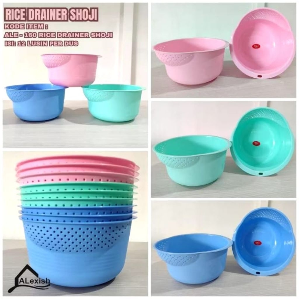 Tempat Cuci Beras Shoji Alexish/Baskom Cucian Beras Plastik