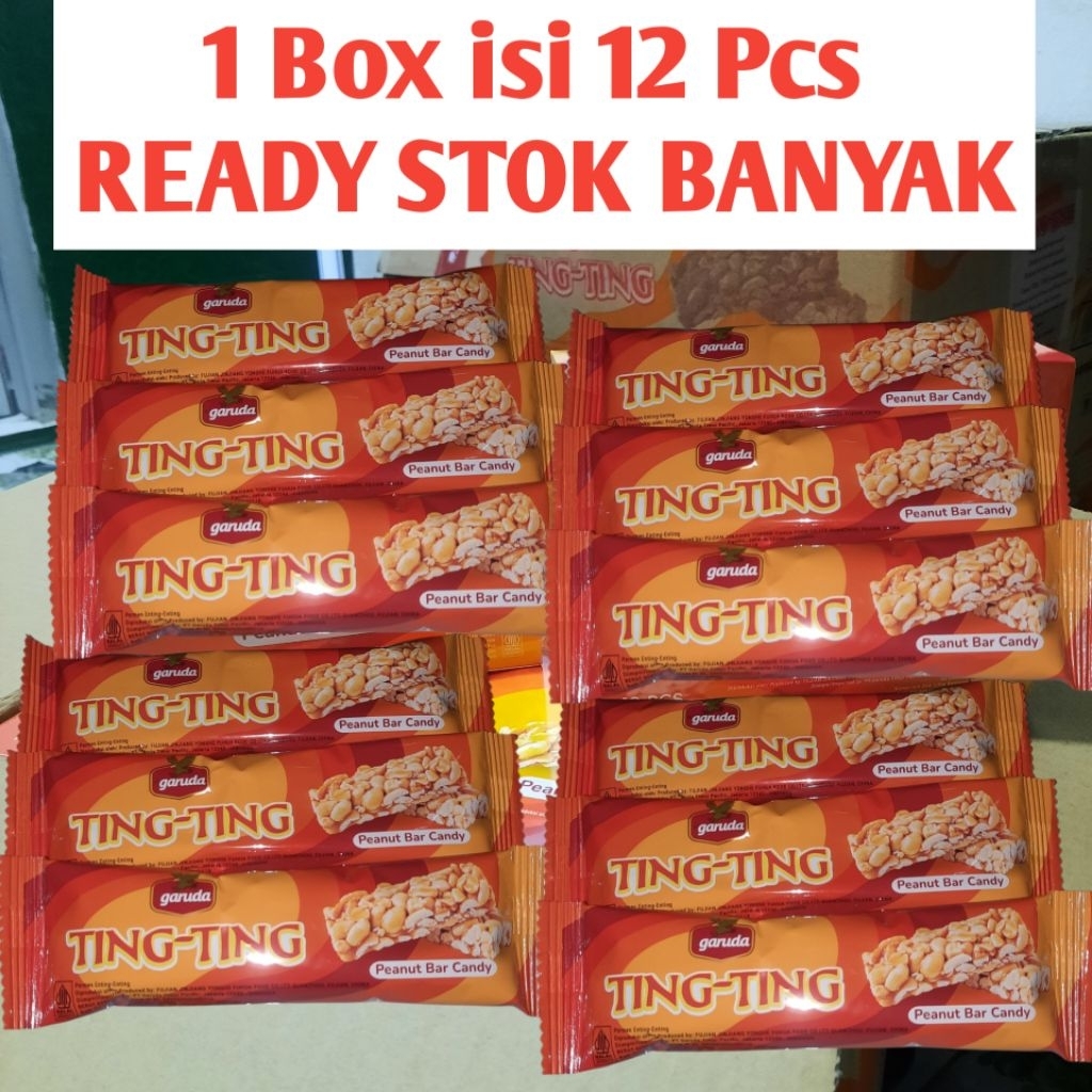 

TING-TING Peanut BAR Candy 1 BOX ISI 12PCS READY