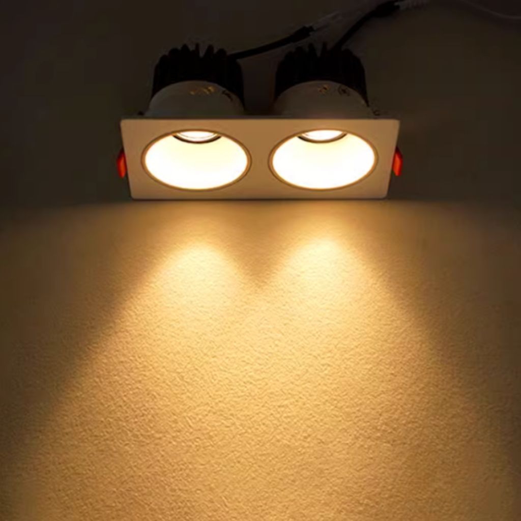 Kap Lampu Downlight Led Double 2Gang 2x12Watt Spotlight COB 24 w Watt