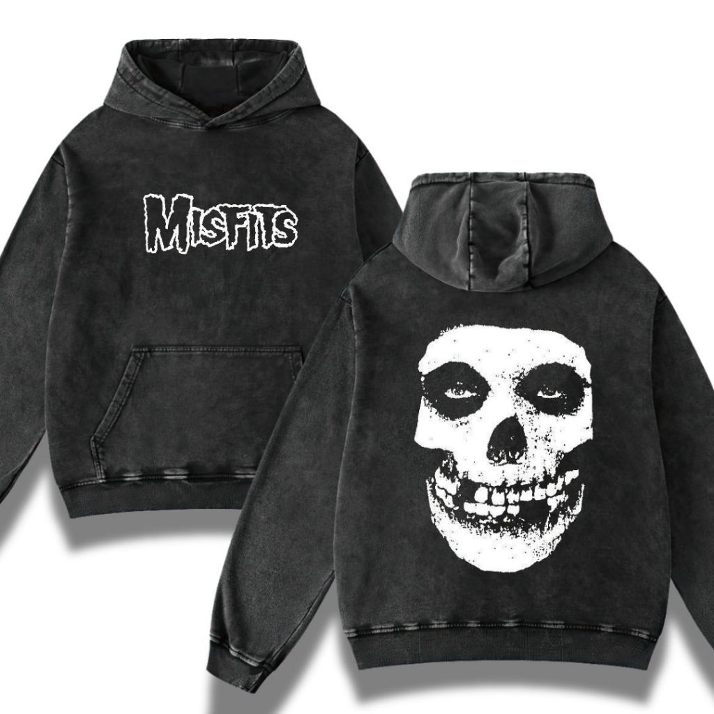 Psycho Crucify "Misfits" Stone Wash Hoodie | Washing | Jaket | Hoodie Band | Hoodie Misfits