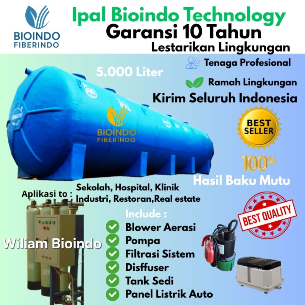 IPAL MINI Bioindo 1000 - 50000 liter - tangki ipal stp mbg - septic tank - ipal biofil - biotech