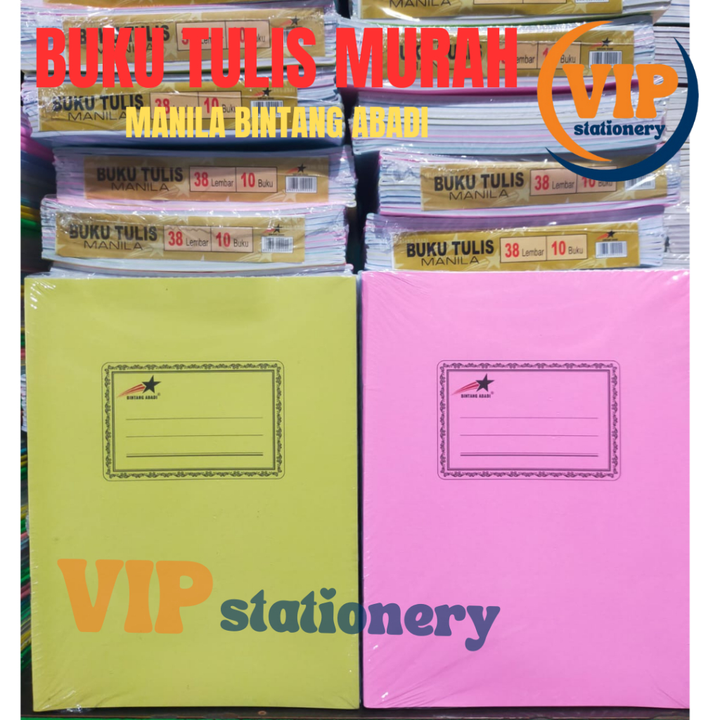 

Murah !!! Buku Tulis Bintang Abadi / Buku Tulis Manila 38 Lembar 1 Pack (Isi 10 Buku Tulis) Bintang Abadi Untuk Sekolah