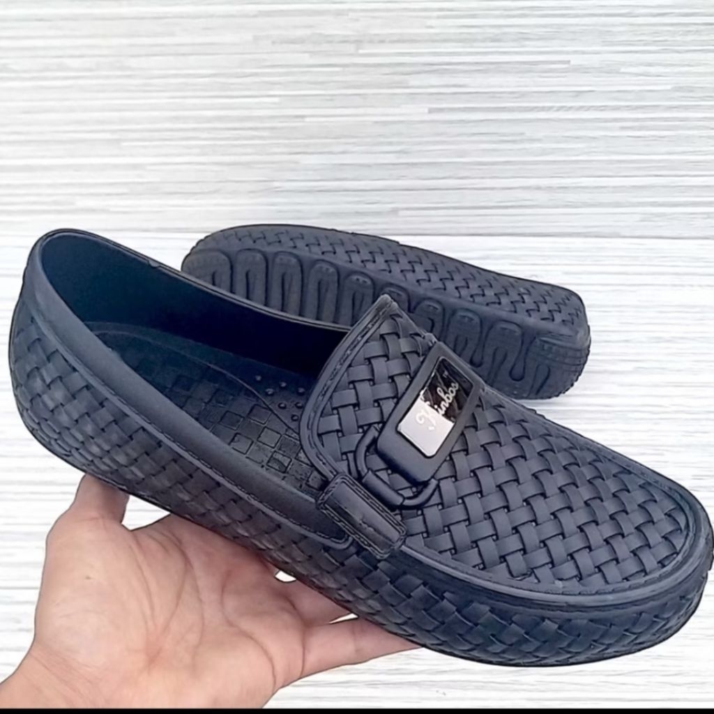 Sepatu kinbos.sepatu casual kinbos.sepatu cowok motif anyam