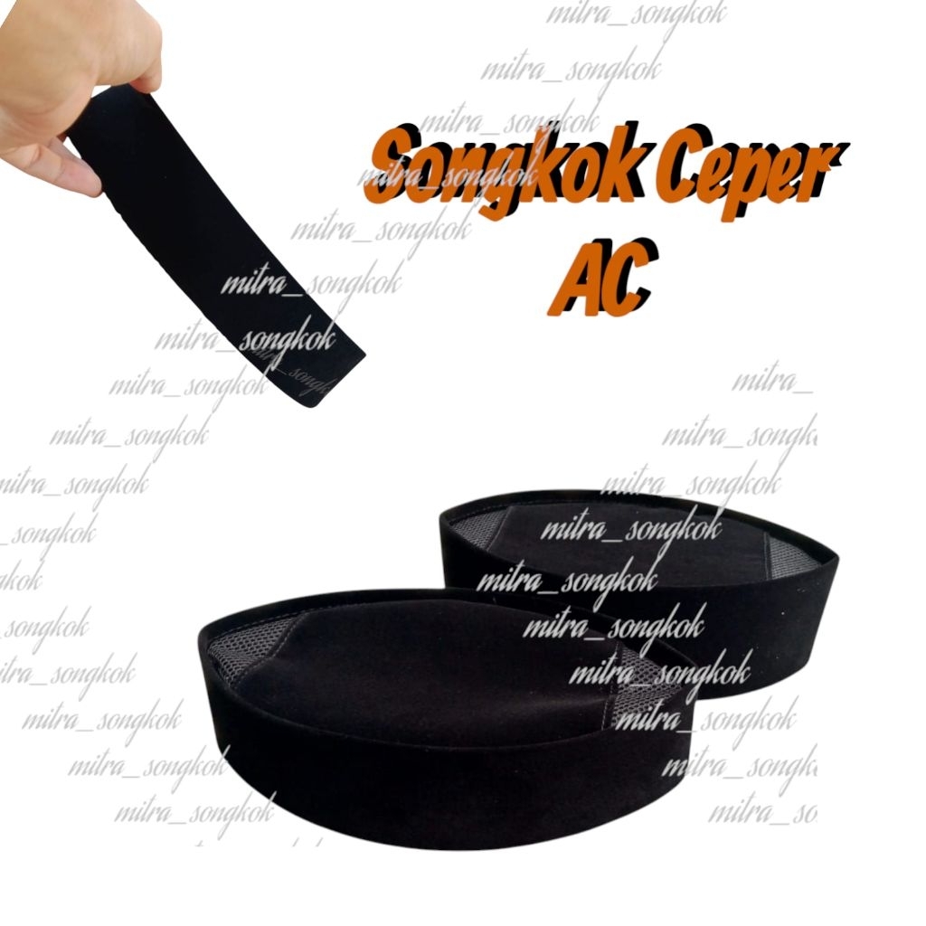 SONGKOK AC HITAM POLOS PECI BELUDRU KOPIAH WARNA  TINGGI 5 6 7 PENDEK STANDAR NOMOR UMUR ANAK-ANAK U