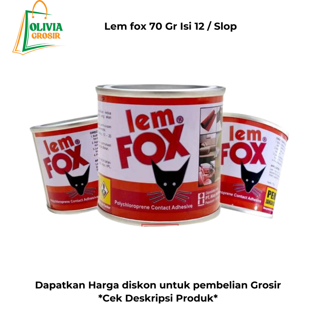 

Lem Fox Kaleng 70 Gr Isi 12 Pcs / Slop