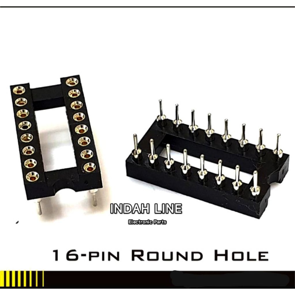 16pin Socket IC Dip Round 16 pin Soket IC kaki bulat