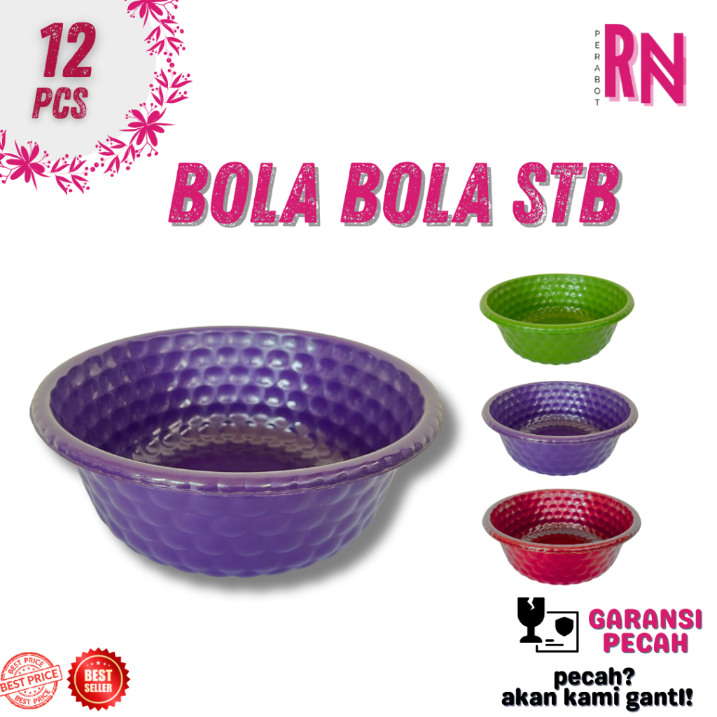 (12 PCS) BASKOM BOLA 12 STB / BASKOM PLASTIK / BASKOM KECIL / BASKOM PLASTIK TEBAL / BASKOM SERBAGUN