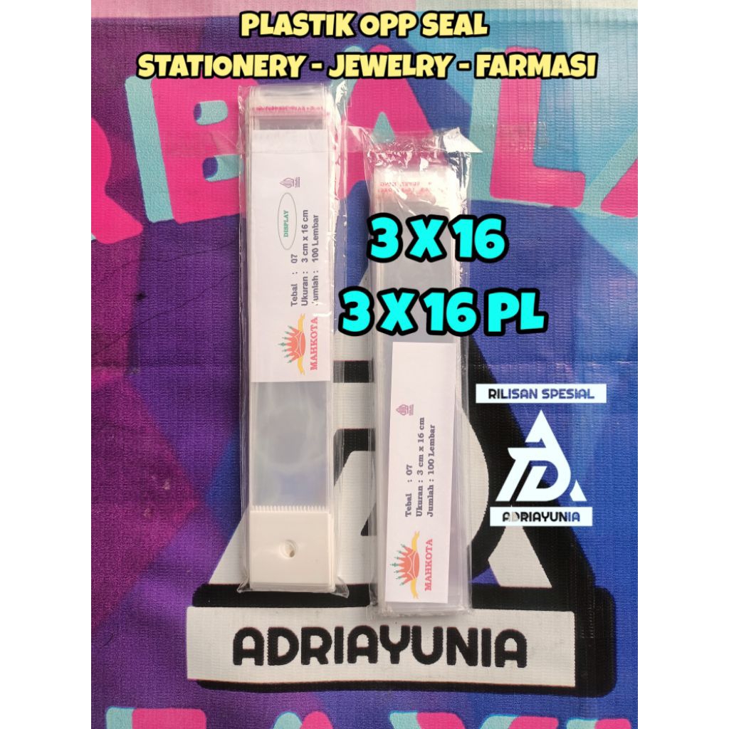 Plastik Opp 3 x 16 Souvenir - Plastik Opp 3 x 16 Mie Lidi - Plastik Opp 3x16 Display Aksesoris - Pla