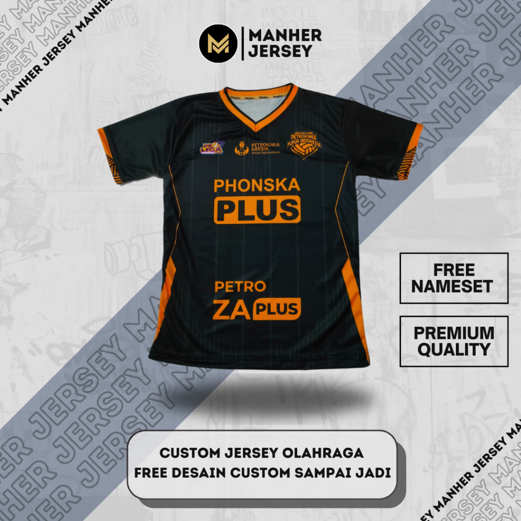 BAJU JERSEY VOLI PETROKIMIA GRESIK FULL PRINTING