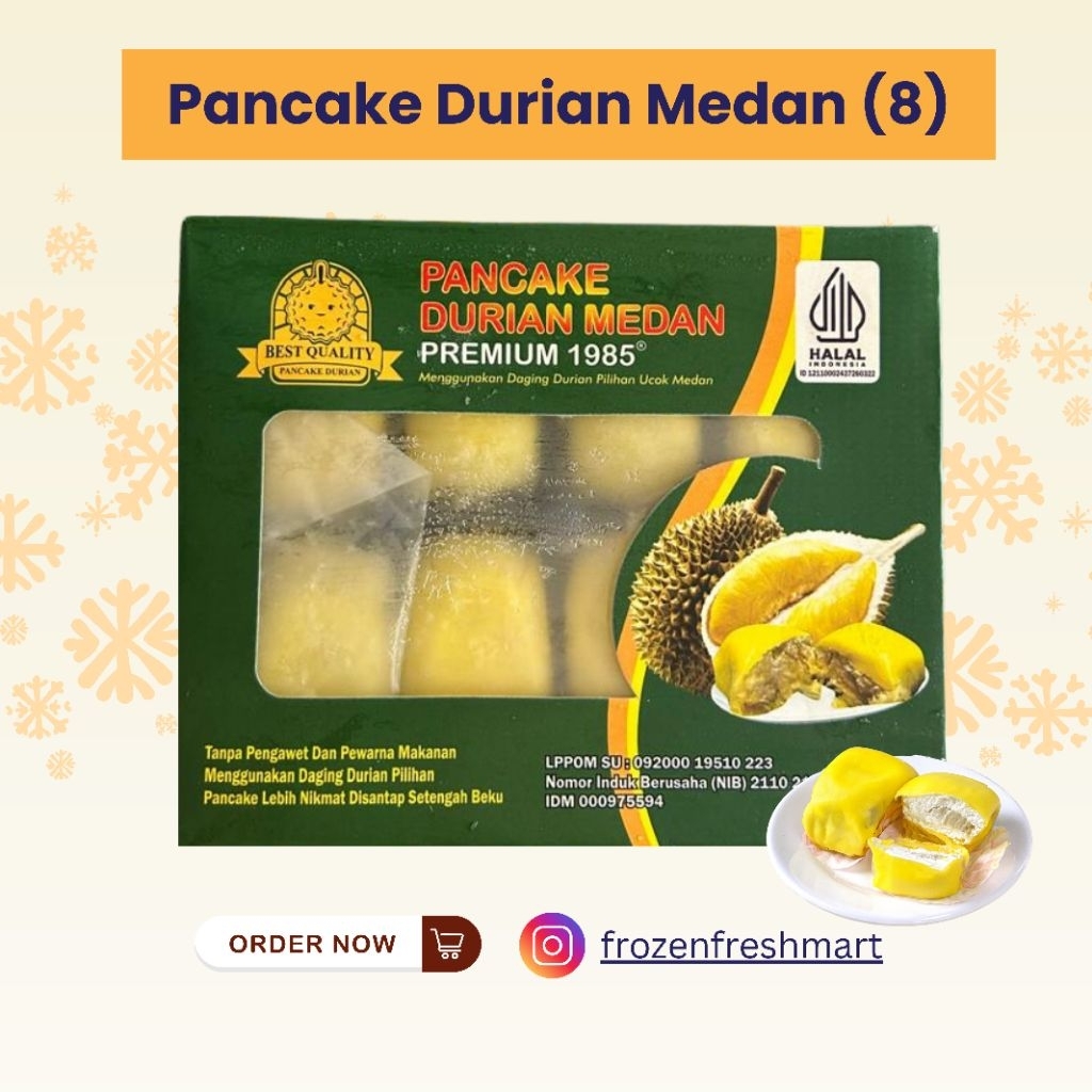 

Pancake Durian Medan Premium isi 8