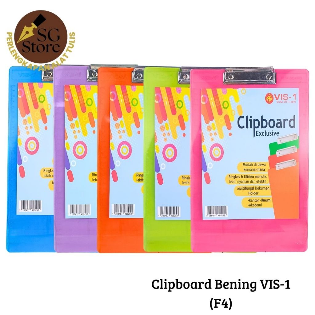 

Clipboard / Papan Dada Ujian Bening VIS-1 / Ukuran F4 / Papan Ujian
