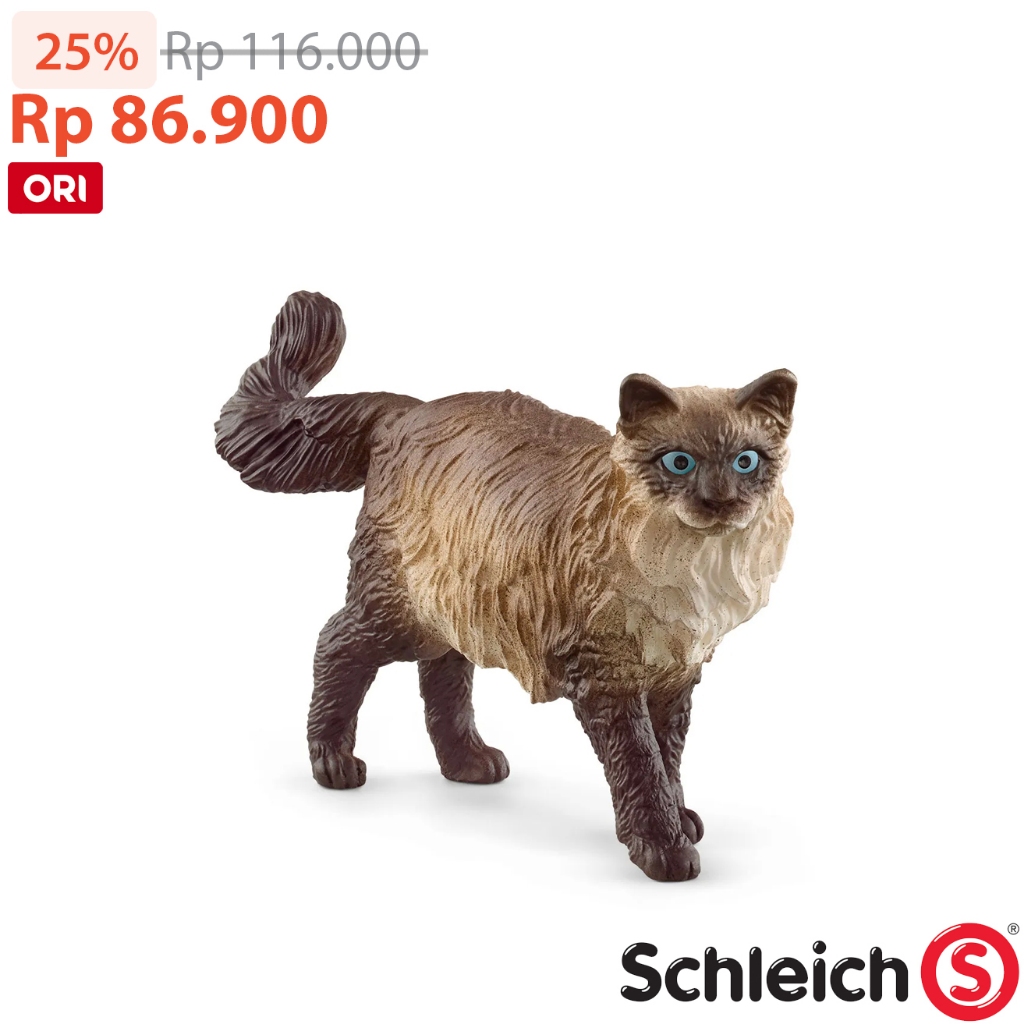 Schleich Ragdoll Cat - Animal Figure Original Koleksi Mainan Pajangan Hewan High Quality 13940