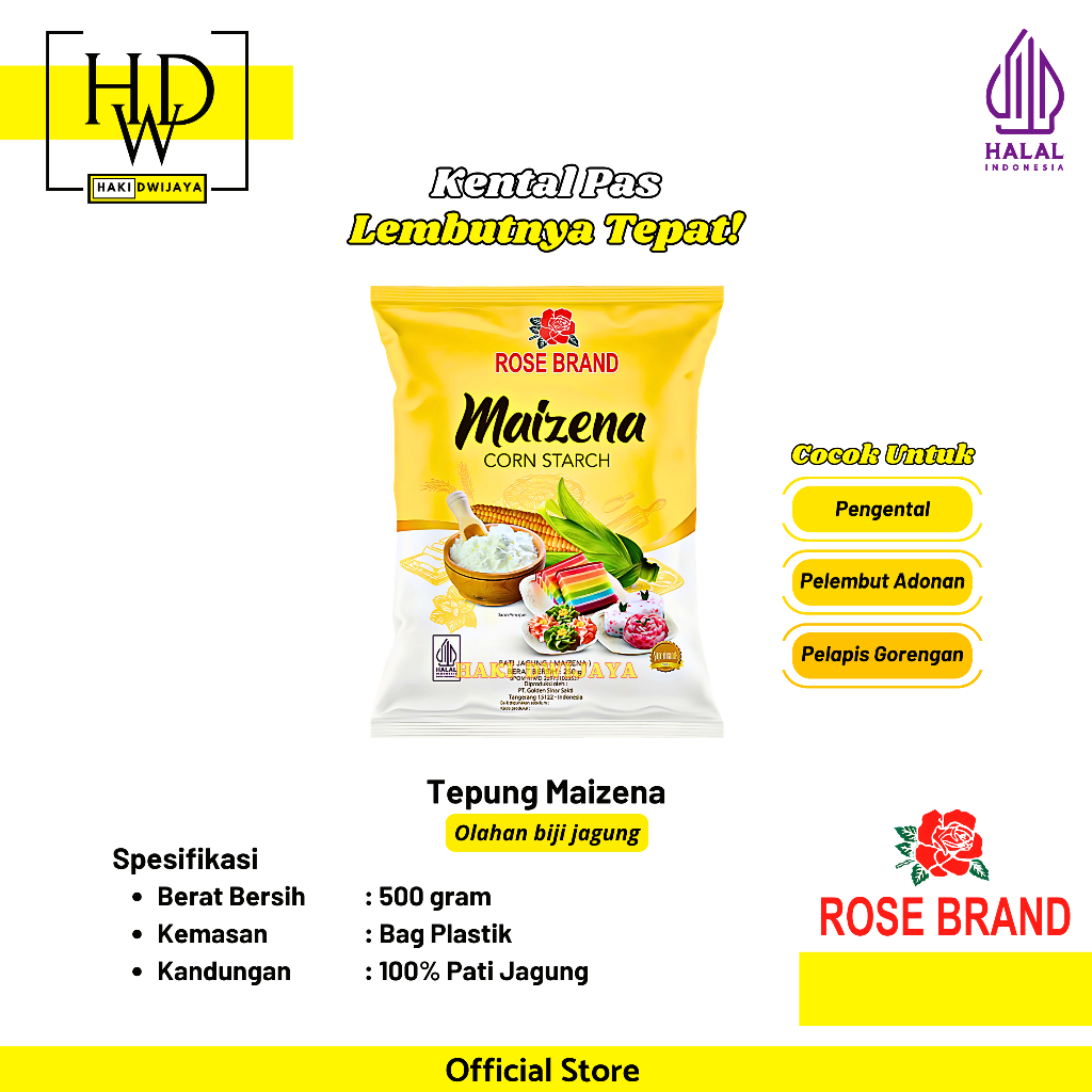 

[500gr] Rose Brand Maizena Tepung Pati Jagung Halus Lembut & Serbaguna
