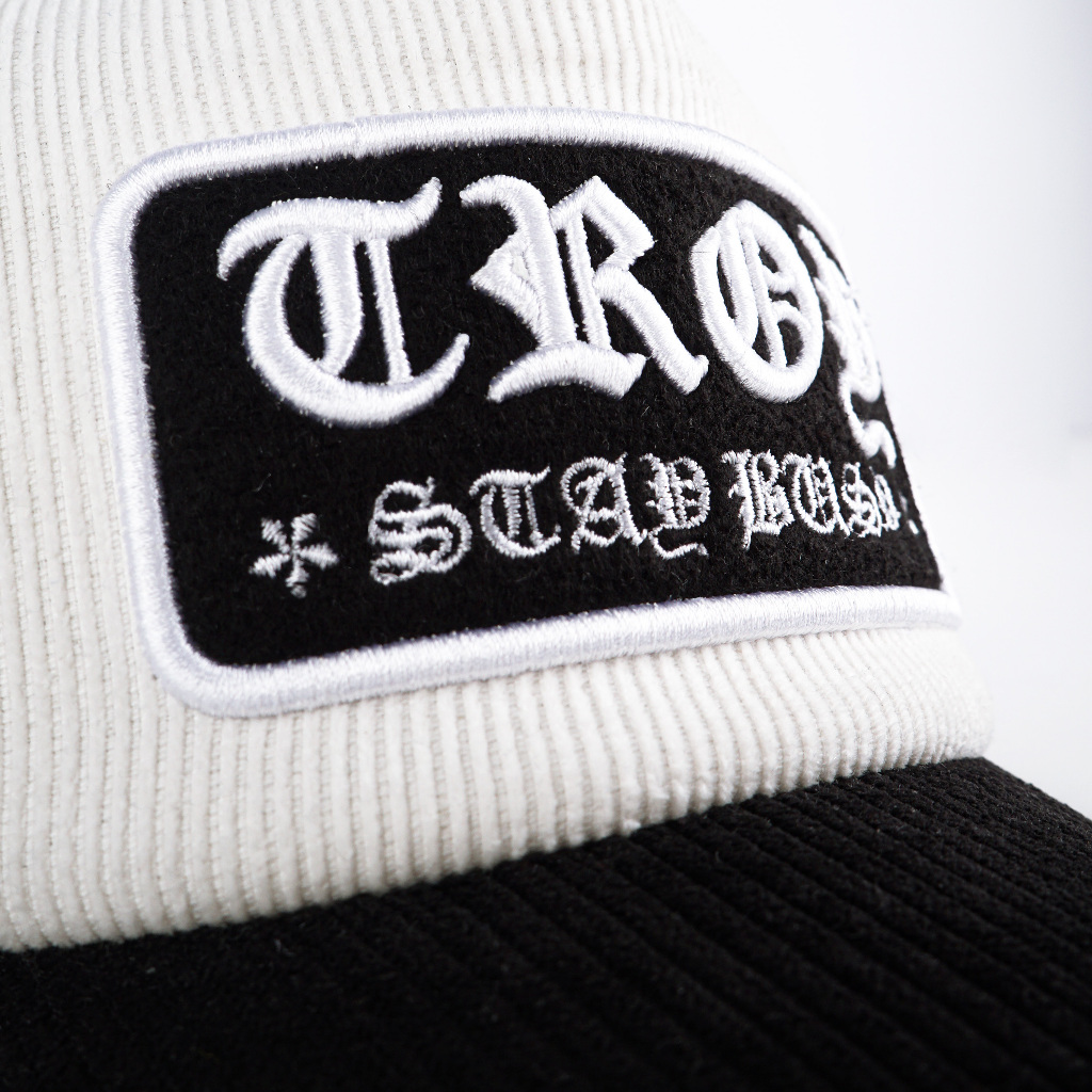 [FREE BOX] Troy Company Trucker Hat Uppercase - Topi Trucker Putih Hitam TCN 3194