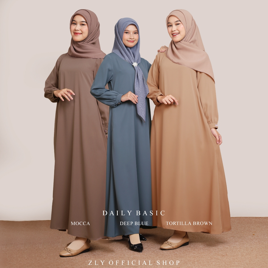 Gamis  Daily Basic Simple Elegant | Gamis Remaja  Polos | Gamis Wanita ToryGold  By ZLY ZELIA