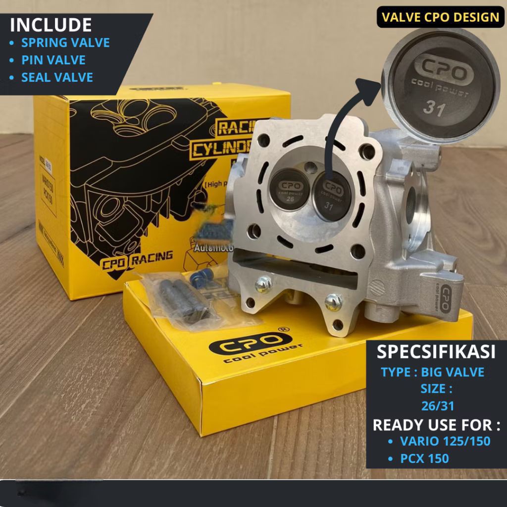 CPO Cylinder head CPO pcx 150/Cylinder head vario150/Silinder head pcx 150 cpo albronze/Silinder hea