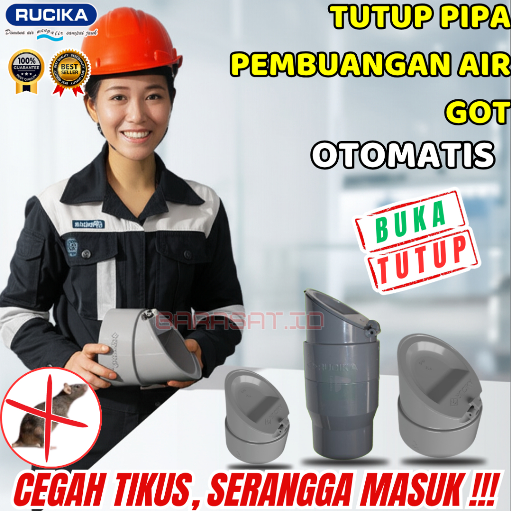 Pipa Rucika Original Backflow Valve 2 Inch Cegah Binatang Masuk Tutup Saluran Air Otomatis rucika ba