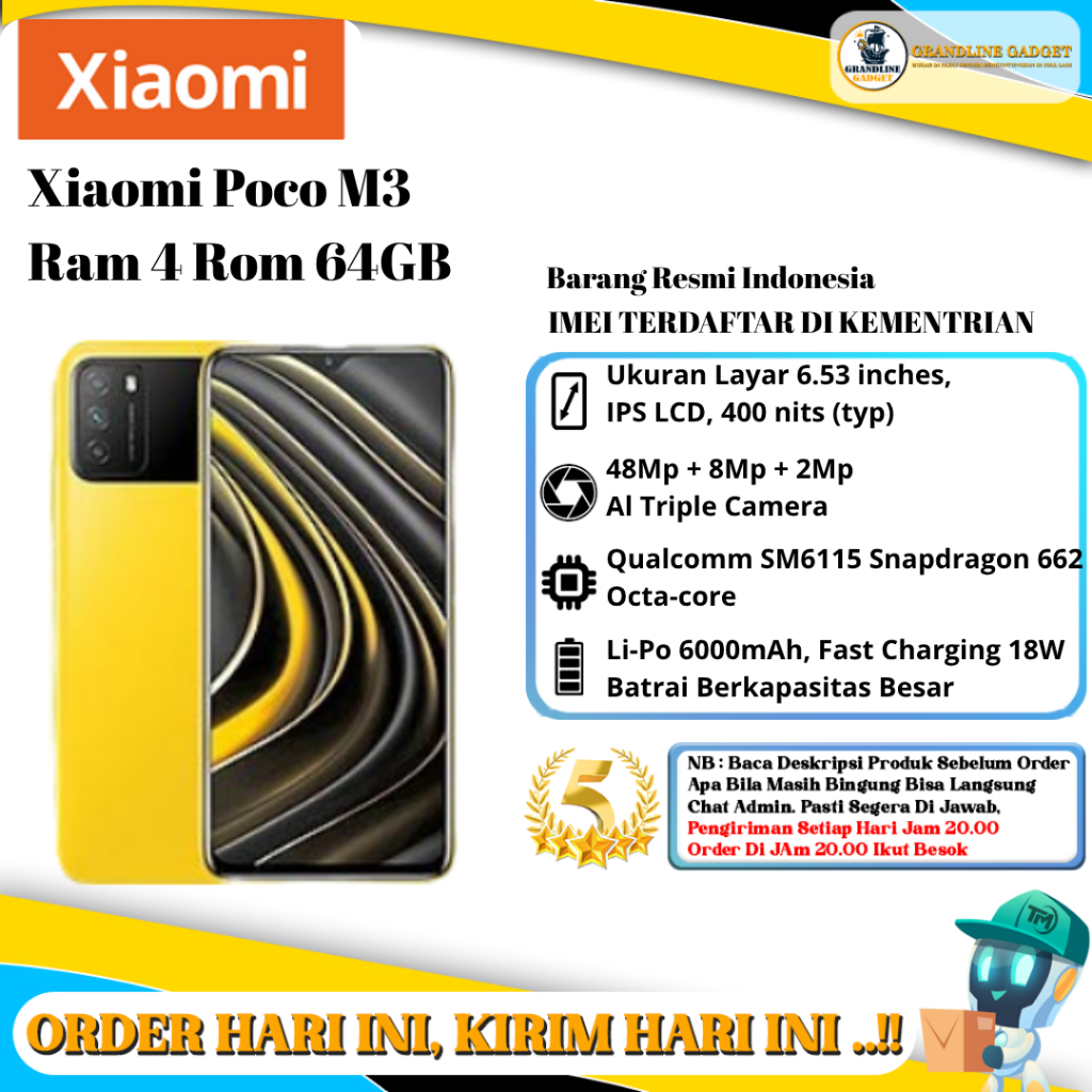 Xiaomi Poco M3 Ram 4 Rom 64Gb