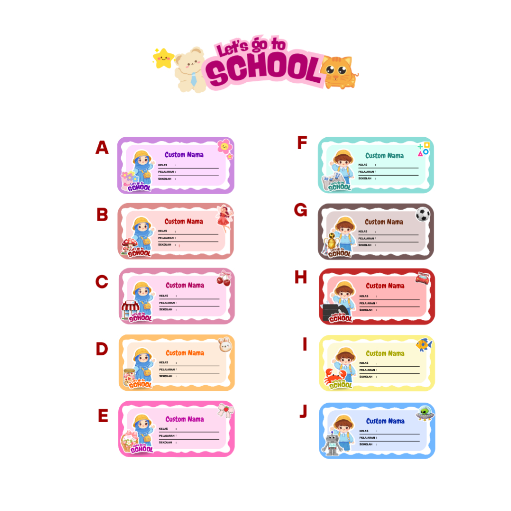 

[TIMI] Custom Sticker Nama Buku Pelajaran Anak Cewe/Perempuan