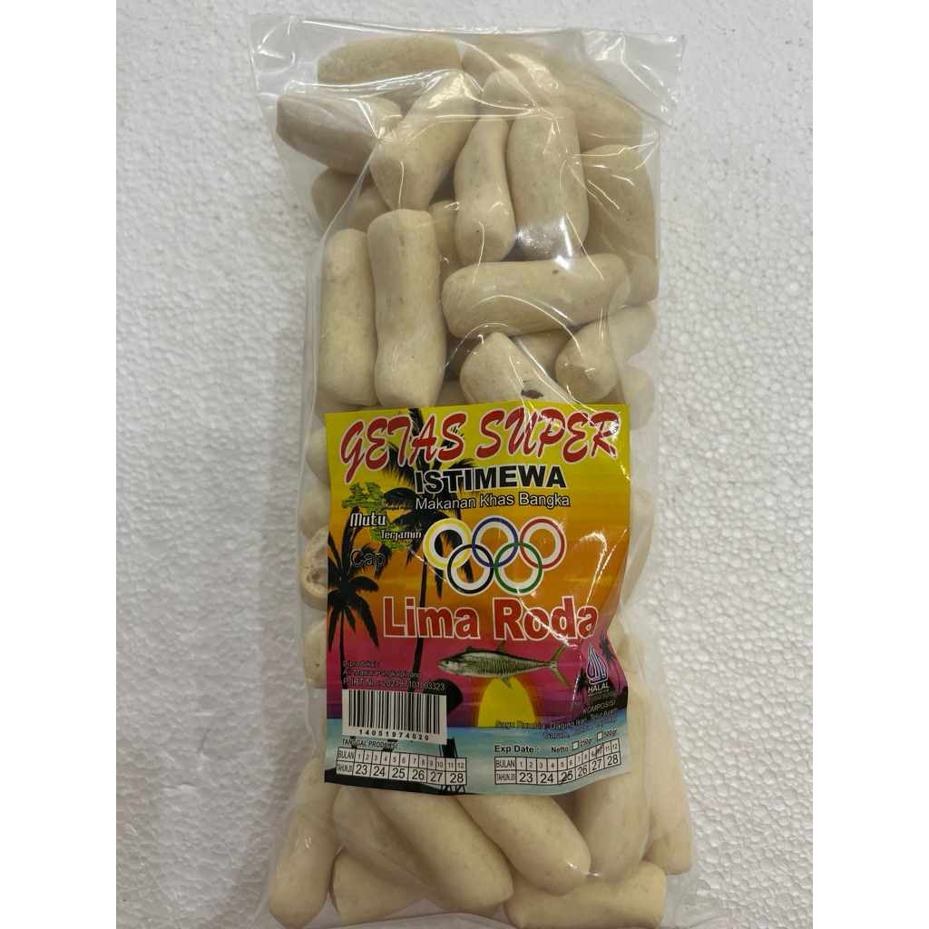 

kerupuk getas panjang cap lima roda 250 gr