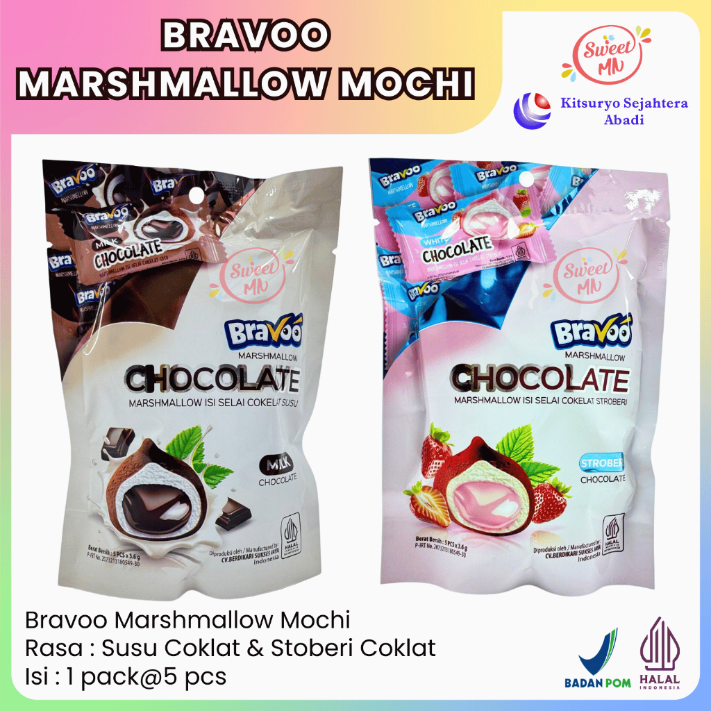 

Bravoo Choco Ball Marshmallow Susu Coklat | Stoberi Coklat