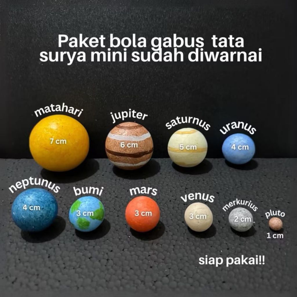Paket Bola Gabus Tata surya Diwarnai Kecil Paket Tata Surya Gabus Styrofoam Tata Surya Planet Styrof