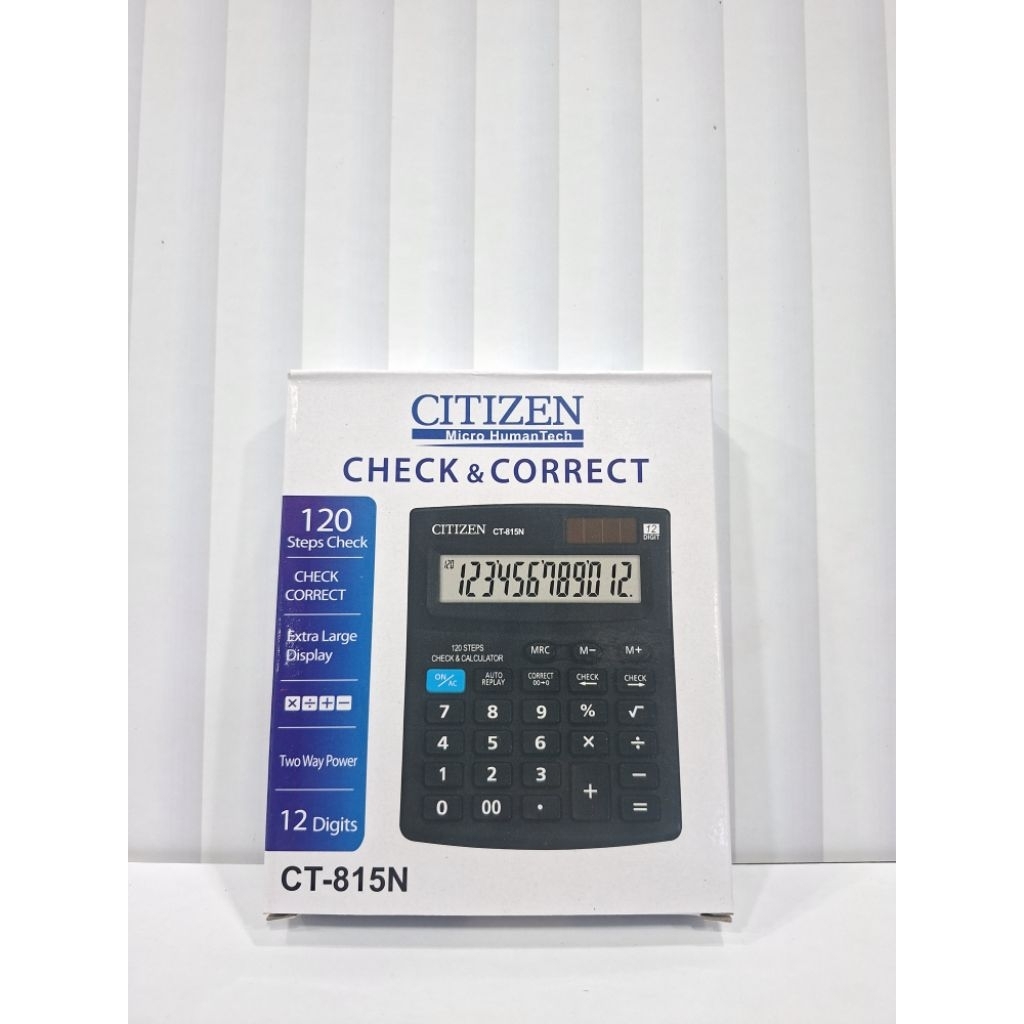 

Kalkulator Calculator CITIZEN - 815N 12 Digit Check & Correct