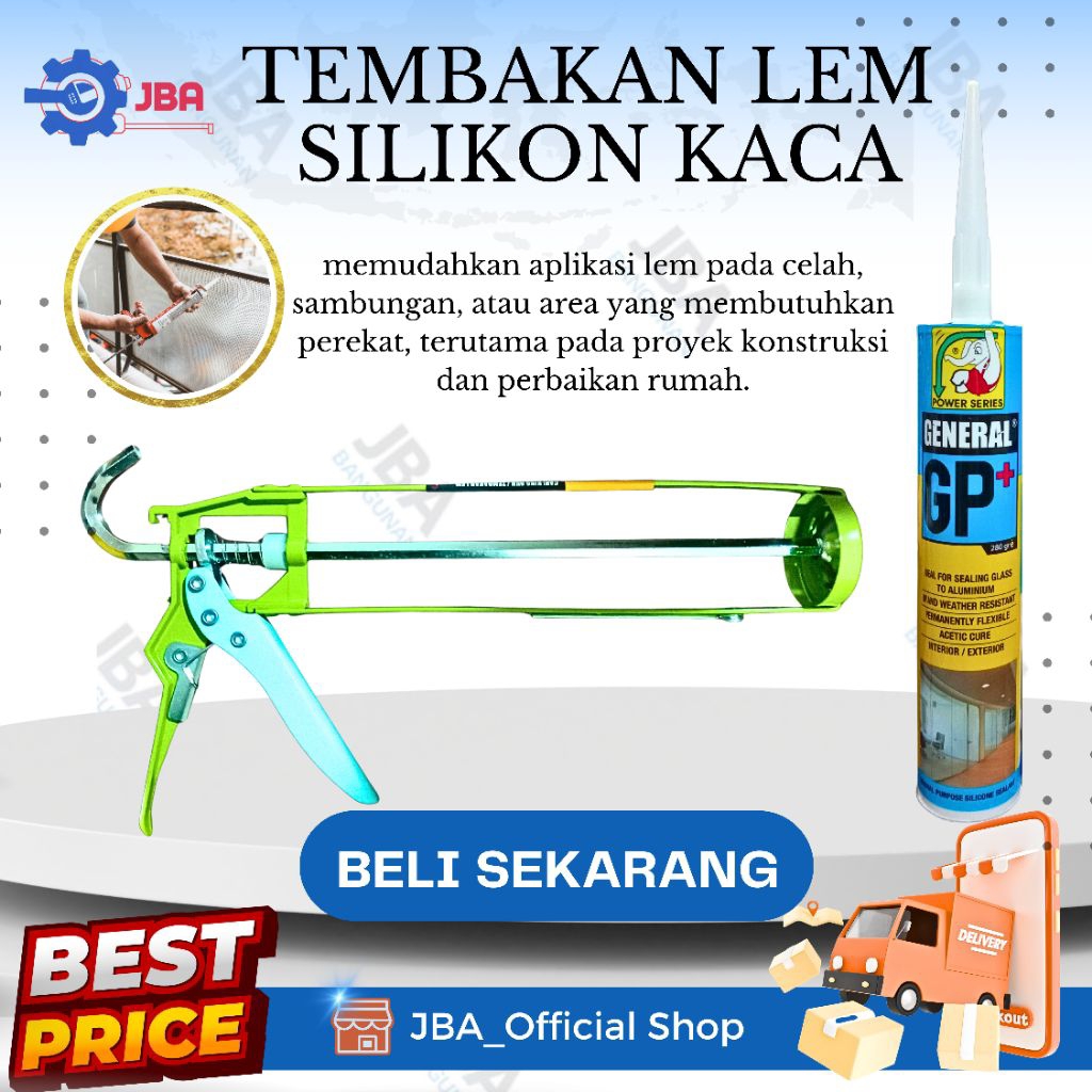 STAMVICK Tembakan Lem Kaca Silicone / Caulking Gun Stamvick / Tembakan Lem Botol Silikon Kaca /Temba