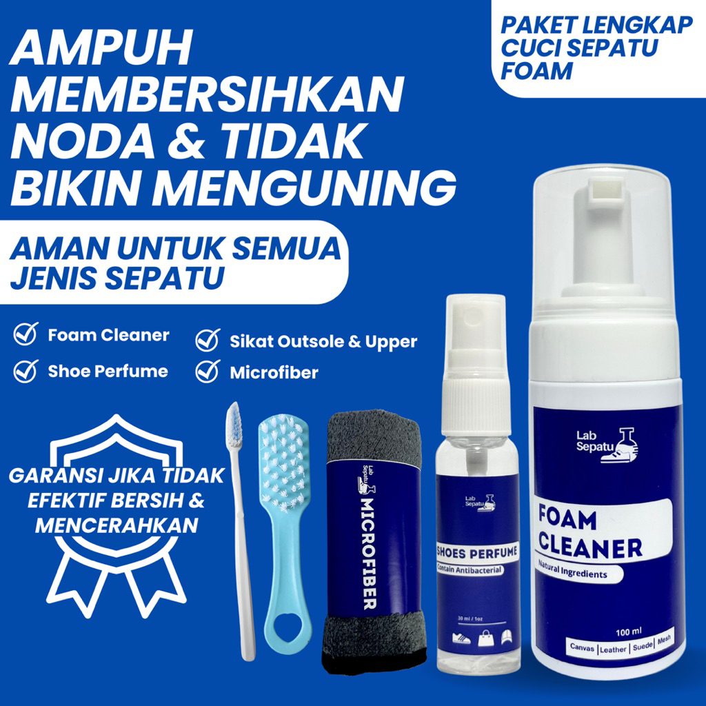 PAKET PEMBERSIH SEPATU FOAM Cleaner  Instan Foam Cleaner Shoe Cleaner Kit
