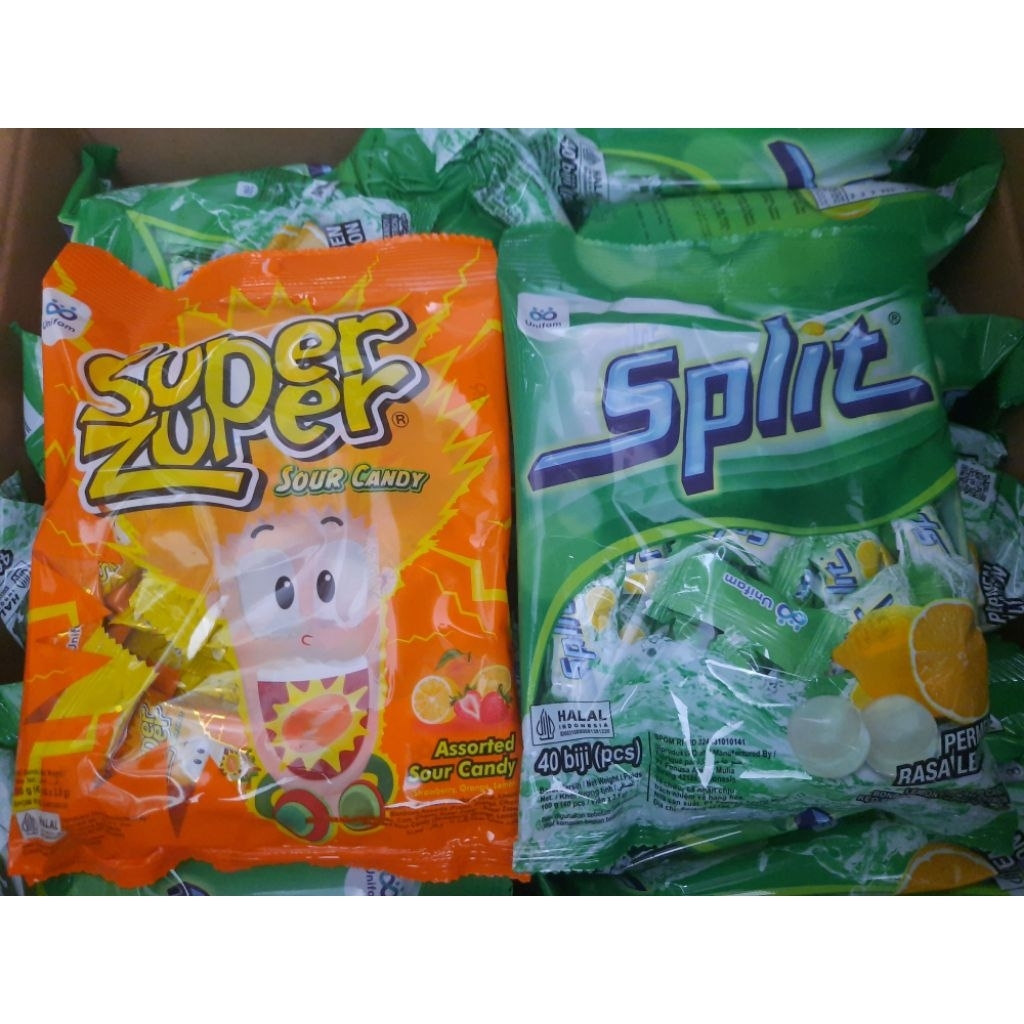 

( Grosir Lebih Murah ) Permen Split / Super Zuper 1 Bag 40pcs