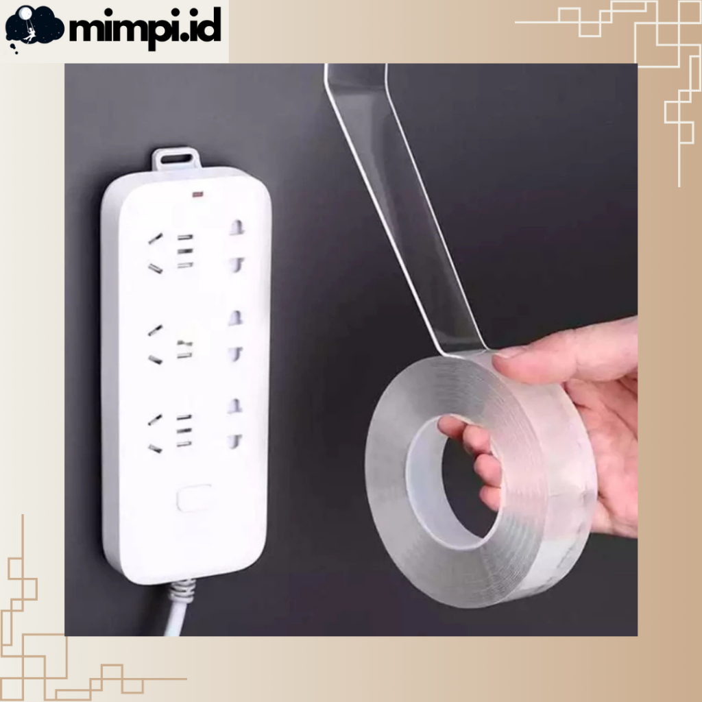 

Double Tape Nano Panjang 1M Solatip Bening 2 Sisi Dobel Tip Perekat Selotip Serbaguna