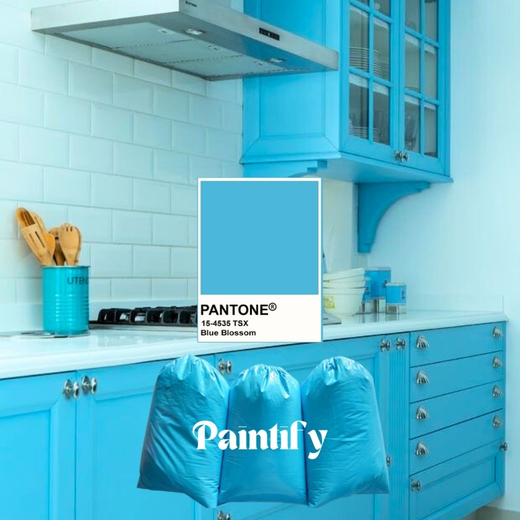 (1KG) Cat Tembok Glossy Warna Biru Doraemon WaterProof by Paintify