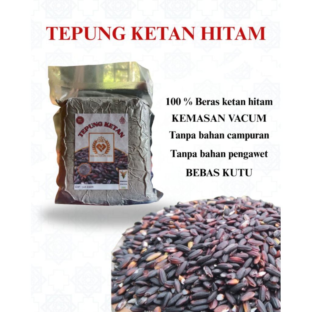 

Baru bahan bolu viral ( Tepung ketan Hitam ) ASLI tanpa campuran & pewarna berat 1000gr, kemasan vacum