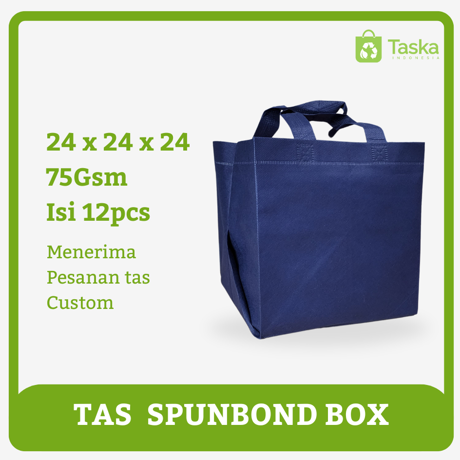 

Taska - Tas Spunbond Press Box 24x24x24 Warna Biru Dongker Harga Satuan Tas Nasi Kotak Box Grosir