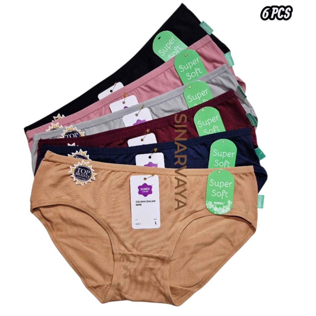 6 PCS CELANA DALAM WANITA SOREX 1257 / CD WANITA SOREX SUPER SOFT / CELANA DALAM WANITA