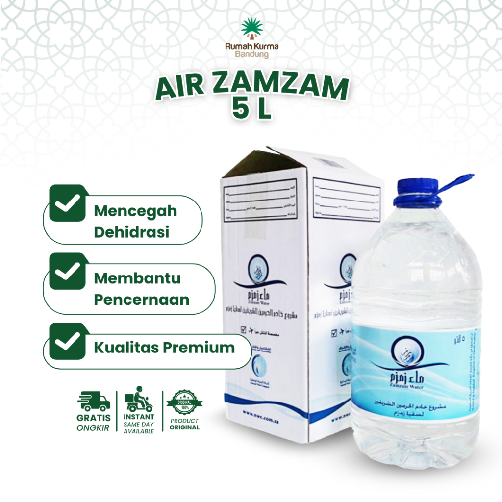 

Air Zamzam 5 Liter Non Barcode Oleh Oleh Haji Asli dari Mekkah, Arab Saudi Baik Untuk Kesehatan