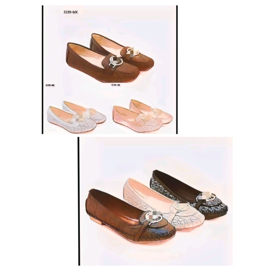 HC802-205 / 3199-MK Fulton Flat Shoes With Gold Logo Hb