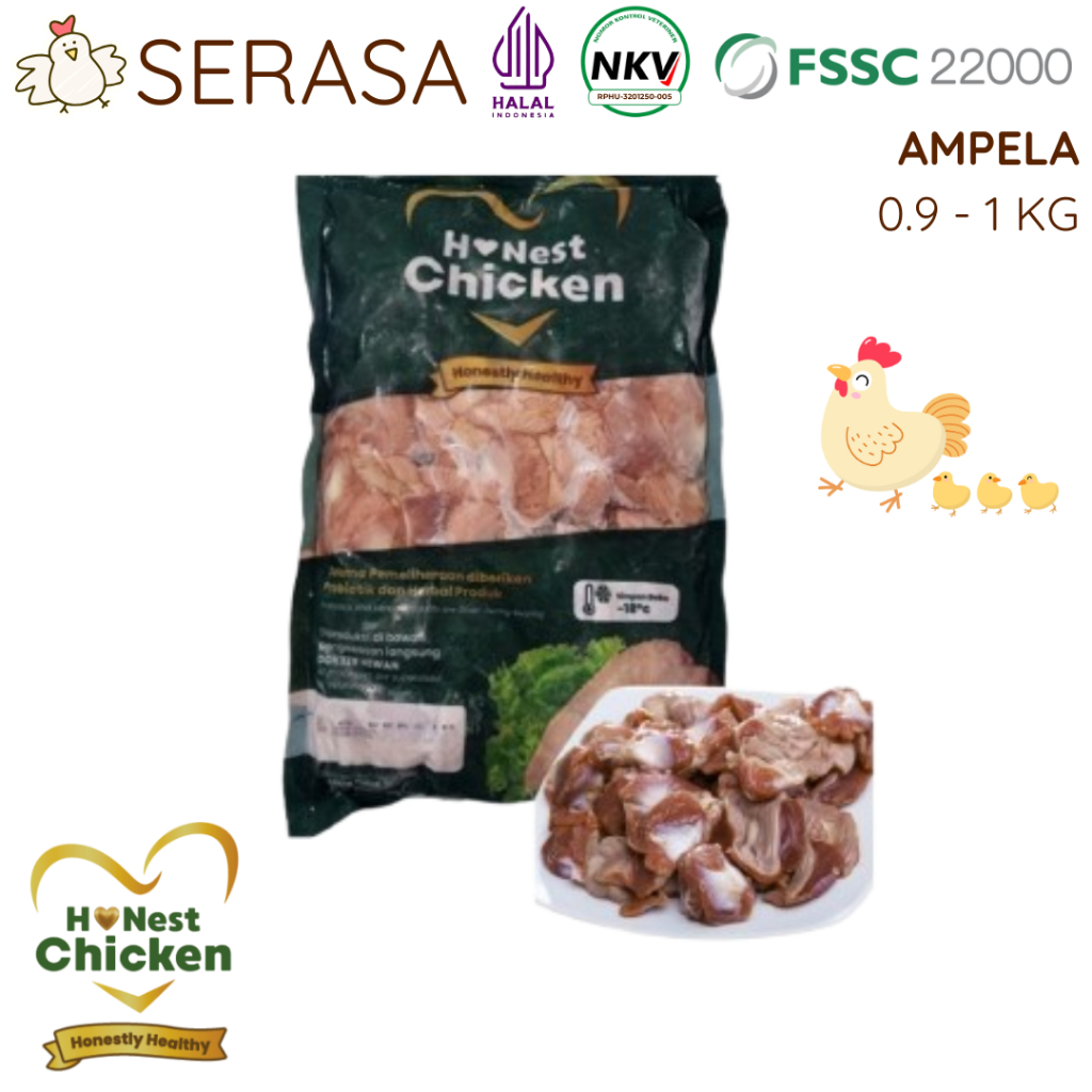 

HONEST CHICKEN DAGING AYAM PROBIOTIK AMPELA AYAM HALAL NKV 900 GR - 1000 GR