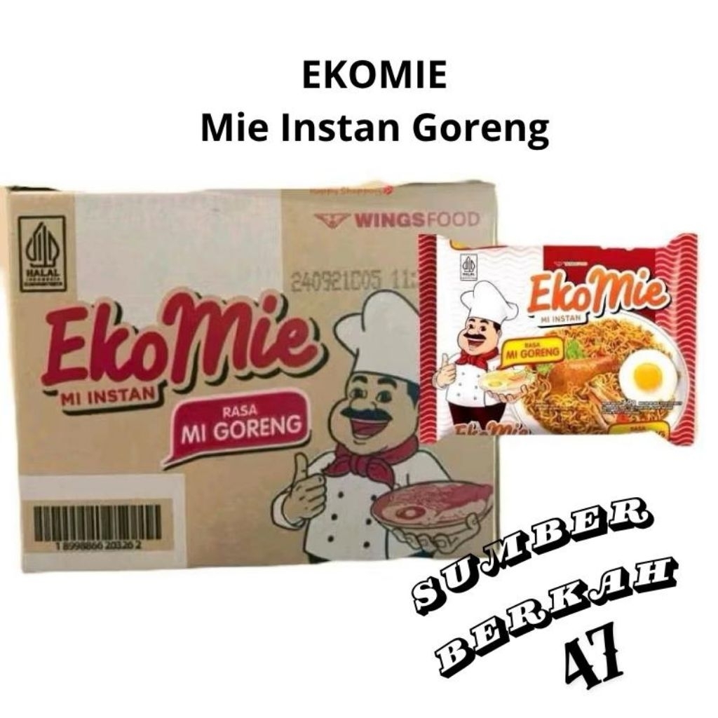 

Ekomie Goreng Mie Instant 1 Kardus isi 40 Pcs x 60 Gram