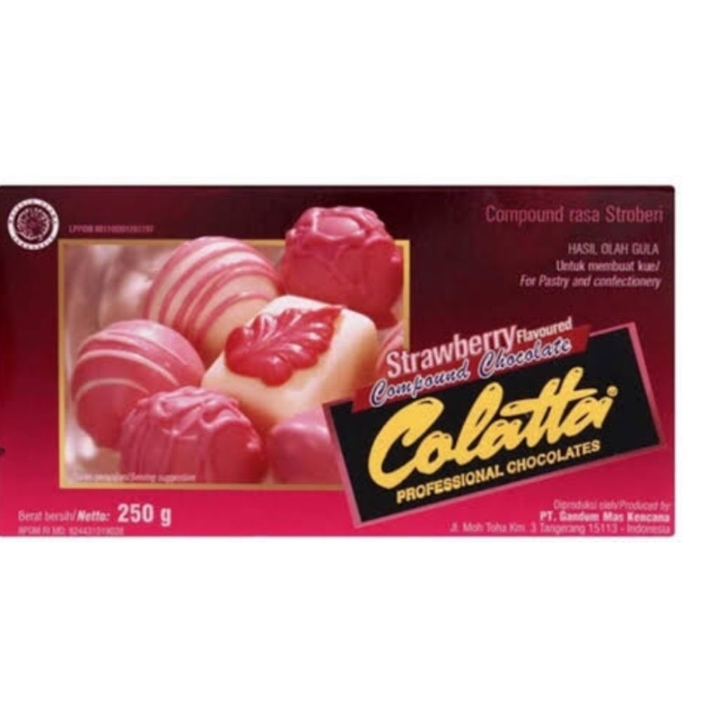 

collata strawberry cokelat batang 250 gram