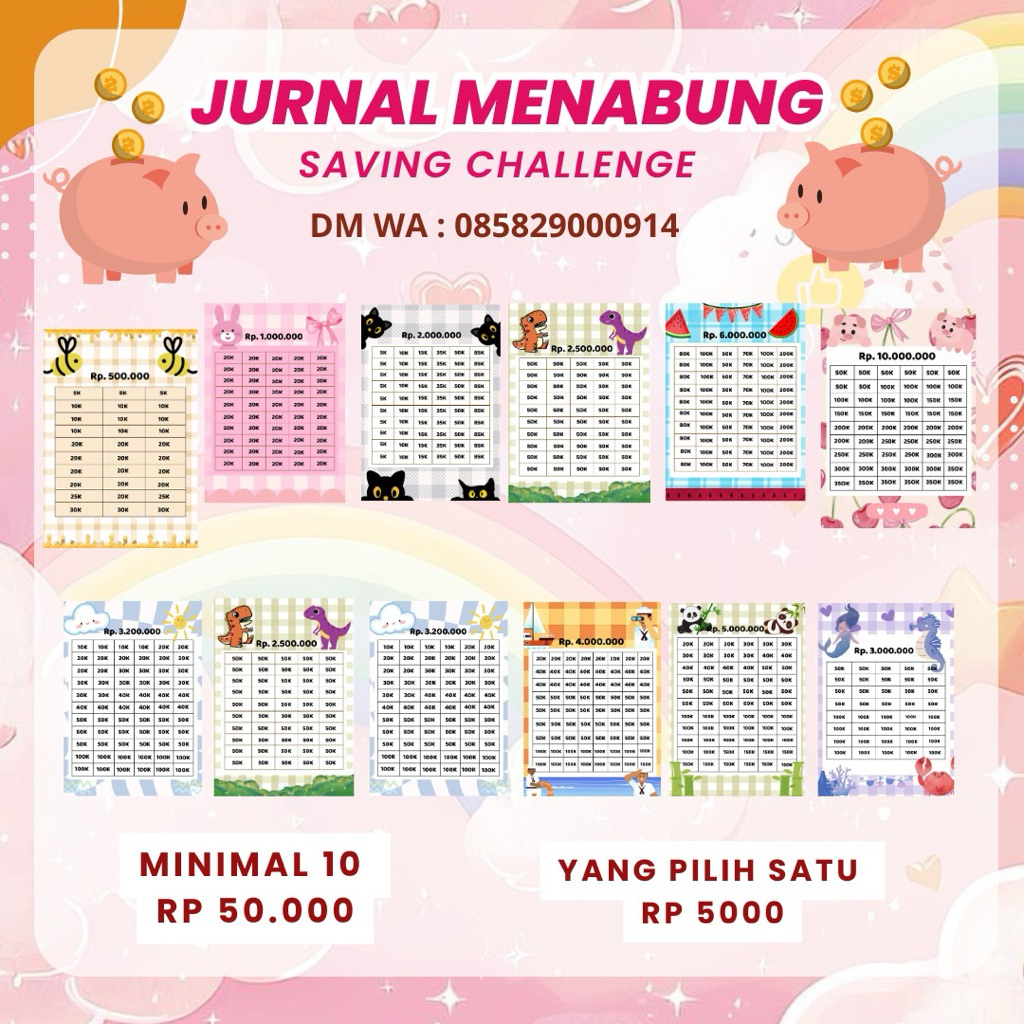 

Jurnal menabung / saving challenge