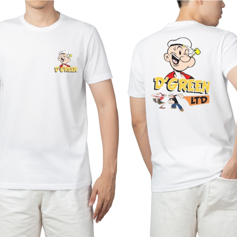 D'GREEN Tshirt Putih Original Pria Wanita - Katun / Kaos Greenlight / Baju Kaos Distro