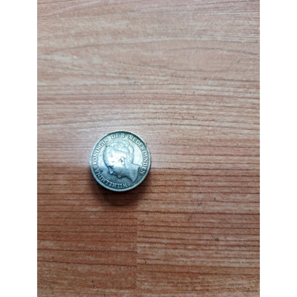 koin uang kuno wilhelmina 1G 1929 original perak