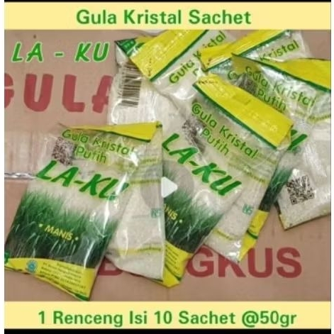 

Gula Pasir Sachet / Gula Renceng 1 Renceng ukuran 50gr