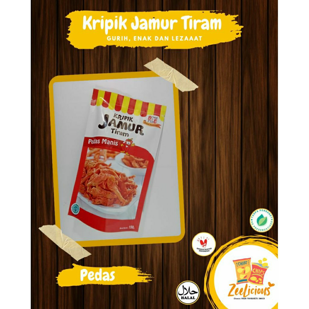 [Oleh-oleh khas Malang-Batu] KERIPIK JAMUR TIRAM Merk Bonafide Rasa Pedas