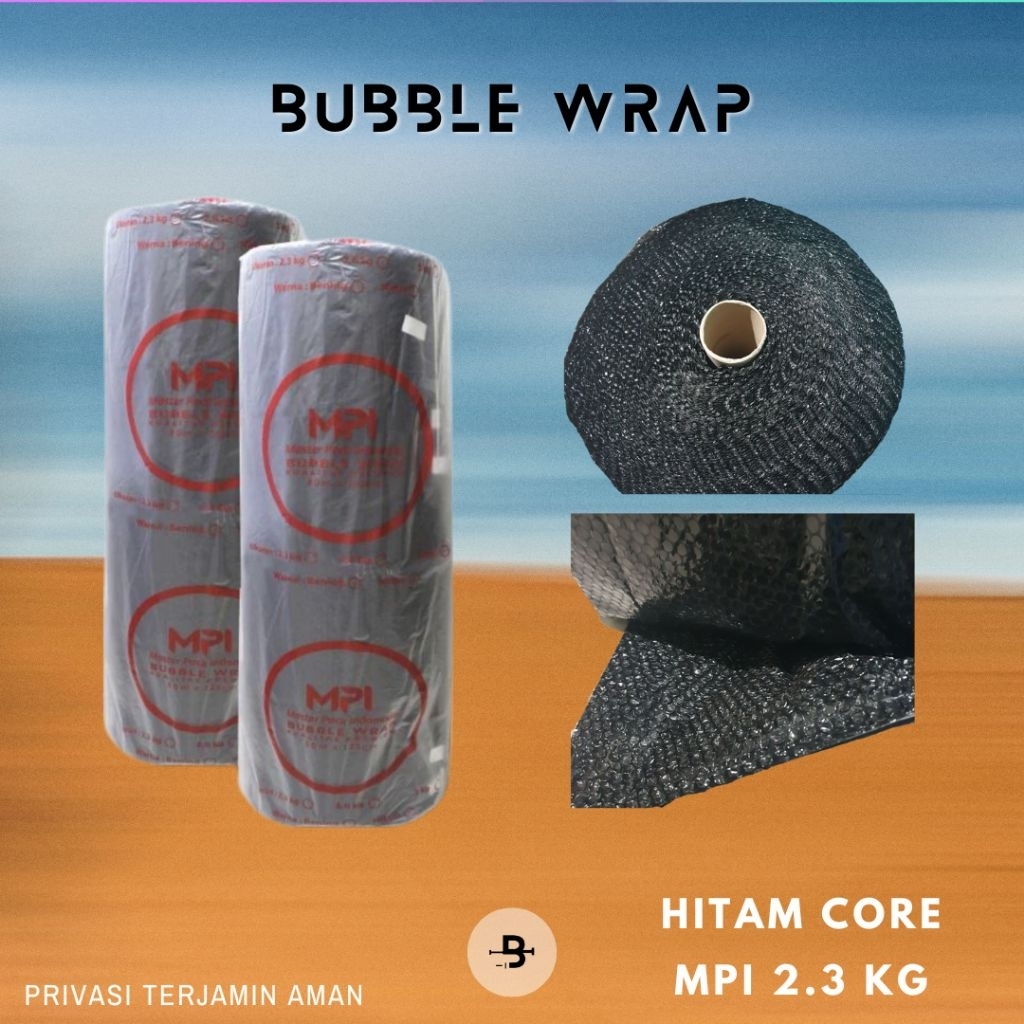 

BUBBLE WRAP ROLL 50 M x 125 CM Bening Hitam Core Plastik Bubblewrap Murah MPI
