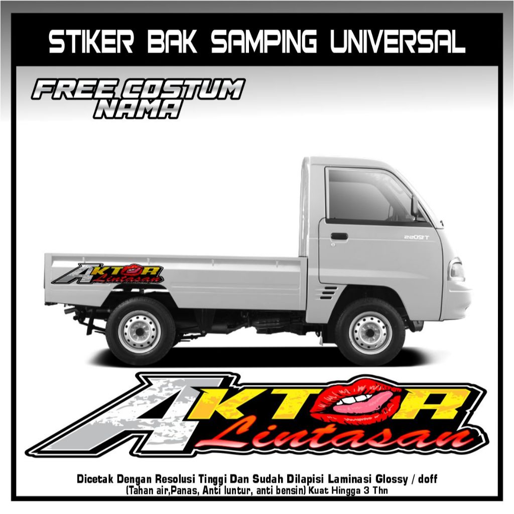 STIKER STRIPING BAK SAMPING UNIVERSAL SEMUA MOBIL PICK UP / STRIPING UNIVERSAL BAK SAMPING MOBIL PIC
