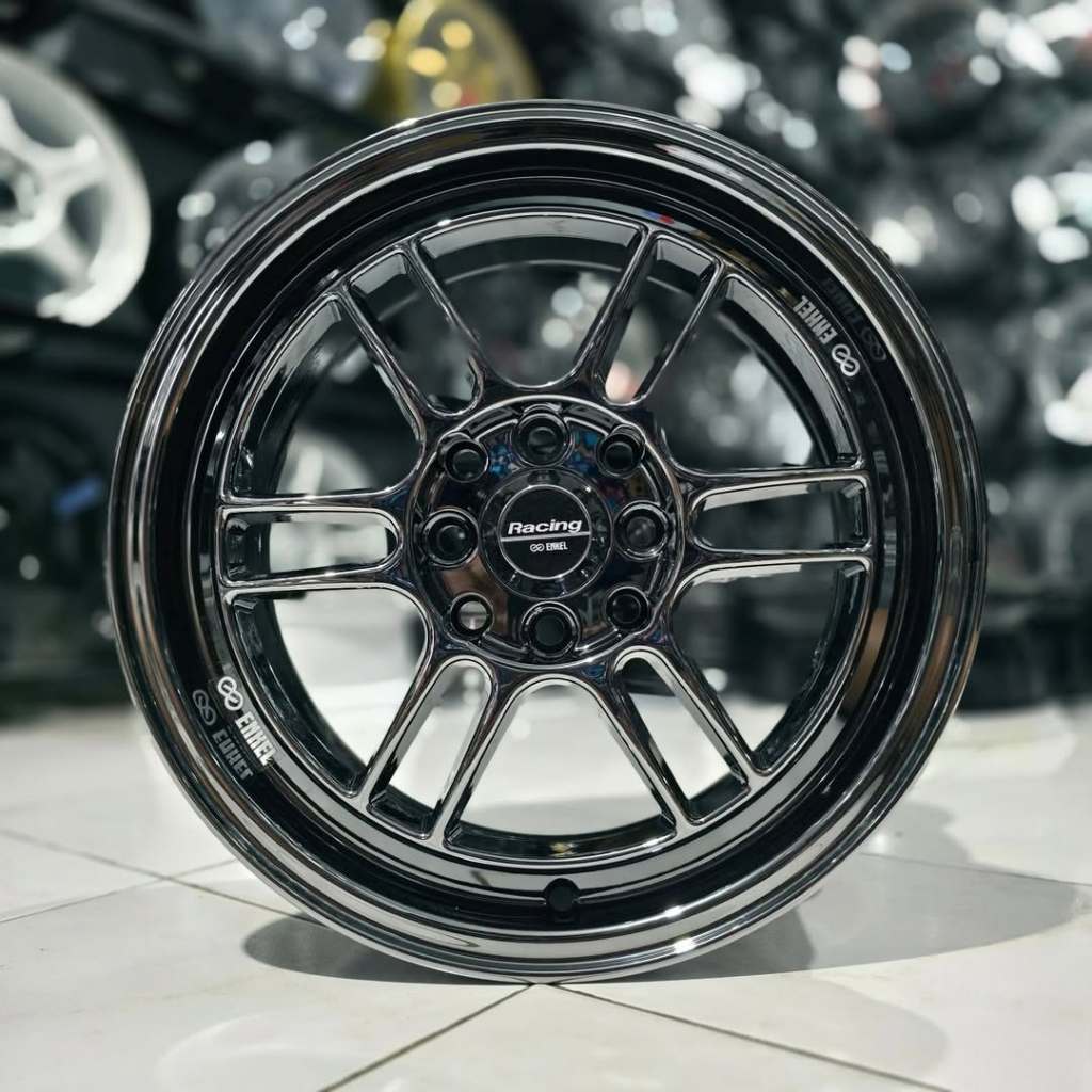 Velg Enkei Rpf1 Brand New Ring 15 Pcd 4x100 4x114.3 Lebar 7 Et 41 Warna Black Chrome Kondisi Baru