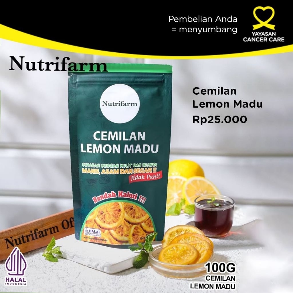 

Nutrifarm Cemilan Lemon Dan Madu 100gr Manisan Lemon Manis Asam