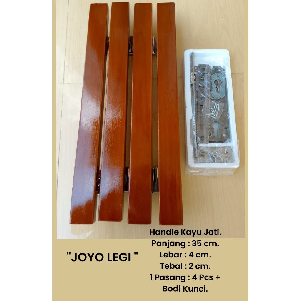 HandleTarikanPintuKayuJatiKupuTarung+BodiKunci/Panjang35cm.